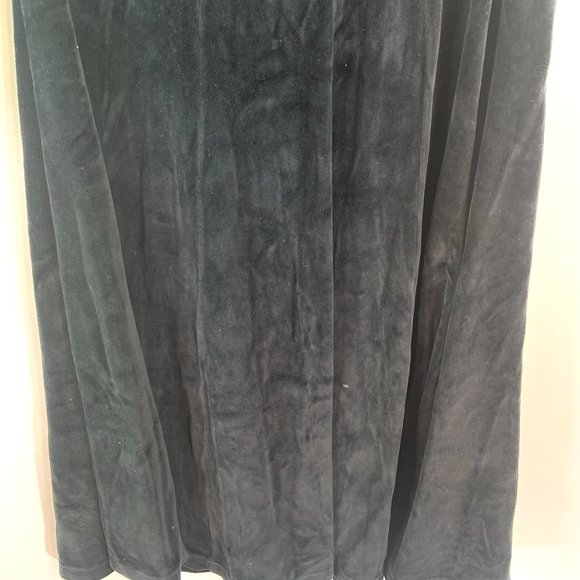 Vintage TiBuron Womens Black Velvet Cotton Poly Blend Pleated Skirt Size XL - Picture 3 of 10